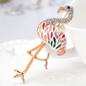 Eleganta Flamingo Broșe Colorate Email Brosa, Cadouri pentru Femei Fata de Cristal Ace Bijuterii Accesorii de Nunta