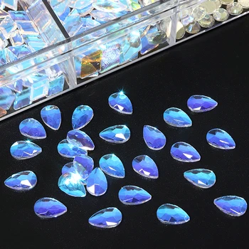 3100Pcs Multi-dimensiune AB Cristal Aurora Diamante de 20 de Stiluri de Unghii de Arta Stras Bijuterii de Lux Pentru Decoratiuni de Arta Unghiilor Sclipici Set