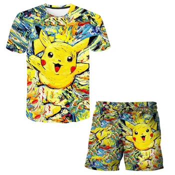 3-14Y Copii Baby Boy Tricouri Si Pantaloni pentru Copii Seturi de Îmbrăcăminte de Vară 3D de Imprimare Seturi de 2 buc Maneca Scurta Tricou+pantaloni Scurți Băiat Copil