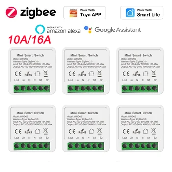 10A/16A Tuya Zigbee Wireless Mini Smart Light Switch Smart Home de la Distanță de Control Vocal Cu Alexa Google Acasă Inteligent App de Viață