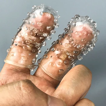 2-bucata Set de Cristal Spike Degetele Amoy Reutilizabile Prezervativ Jucărie de Sex Feminin Stimulator Clitoridian Vaginale Masturbari Jucărie Jucării Sexuale