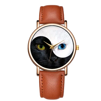 În 2020, Noul Ceas de Moda pentru Femei Doamnelor Creative Drăguț Pisica Ceasuri Femei Casual din Piele Cuarț Ceas Retro Reloj Mujer Montre Femme
