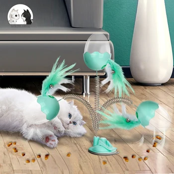 Interactive De Iluminat Primavara Cat Trata Mâncare Mingea Castron Jucărie Amuzant Animale De Companie Tremura De Scurgere Container Pentru Alimente Pisică Câine Lent Hrana Malyutke