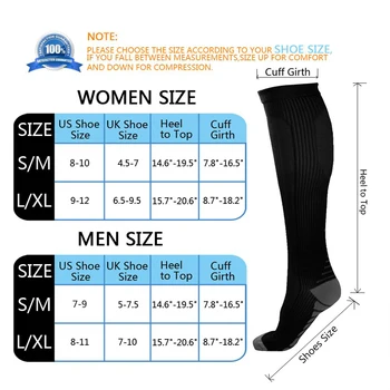 7 Stiluri De Compresie Sosete Pentru Barbati & Femei (20-30 Mmhg) Mai Buni Ciorapi De Funcționare Se Potrivesc Respirabil Șosete Lungi Pentru Bărbați Călătorie Ciorap