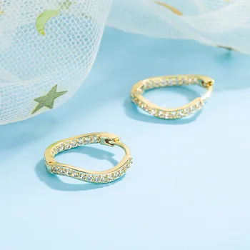 DIWENFU Aur de 14K cu Diamante Stud Cercel Bine Aros Mujer Oreja Fluture Neregulate Bizuteria Piatră prețioasă Aur de 14K Nunta Cercei Cutie