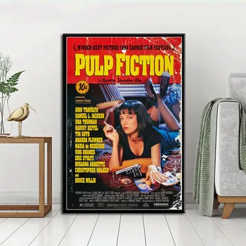 Pulp Fiction Quentin Tarantino Postere de Film de Epocă Panza Pictura Printuri de Arta de Perete Imaginile pentru Camera de zi Decor de Perete Cuadros