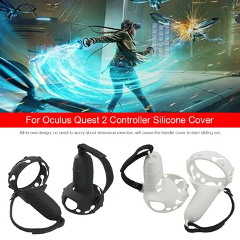 VR Accesorii Controler Silicon Prindere Capac de Protecție Pentru Oculus Quest 2 VR Touch Controller Caz Cu Ciolan Curea Mâner