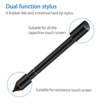 2 În 1 cu Cap Dublu Stylus Rezistență Ecran Tactil Capacitiv Pen 14cm Tableta Cauciuc Peniță, Creion Universal Pentru Telefon Iphone PC-ul GPS