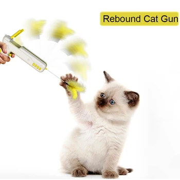 Catapulta Amuzant Pisica Arma Jucării Pene Pliabil Joc Interactiv De Formare Pisoi Jucării Pentru Animale De Companie Pisica Puzzle Ball Produs Accesorii