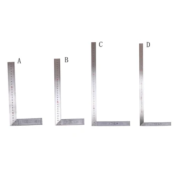 1 BUC 4 Dimensiuni Metal Oțel Ingineri Încerca Pătrat din Lemn Set de Măsurare Unghi Drept Conducător 90 de Grade Instrumente de Măsurare Instrument