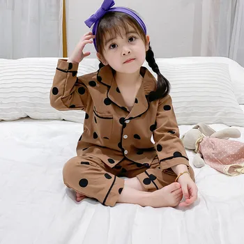 2021 Primavara Toamna Polka Dot Sleepwear Copil De Îmbrăcăminte Lenjerie De Corp Termice Pijamale Pentru Fete Pijamale Pentru Copii Baby Boy