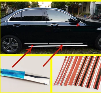 Auto Adeziv Ușă Laterală Chrome Bandă Laminat Decor Bara Protector Tăiați Banda De Styling Auto
