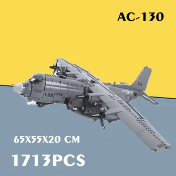 Noi 1713PCS Jucării Militare AC-130 de Război A10 Atac Luptător Airforce Avion Tehnice SWAT Cifre Idee Bloc Caramida Copil Cadou