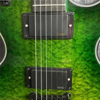 Chitara electrica qulited maple top chitara personalizate Verde Val de pe piața bursieră Chineză transport gratuit