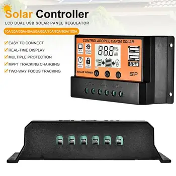 10A Solar Charge Controller Pentru Panou Solar Cu Baterie Dual Port USB 12V/24V MPPT/PWM Auto Paremeter R Panou Operator