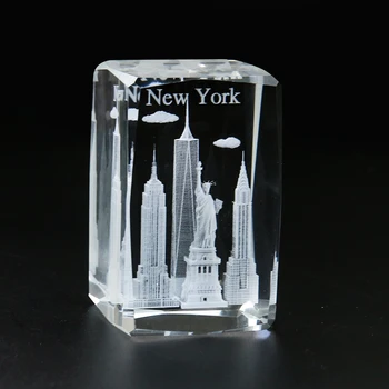 3D Laser cu Cristale de Sculptură Arhitecturală Model Statuia Libertatii New York Cristal Decor Prespapier Centru de Colectare de Origine Meserii
