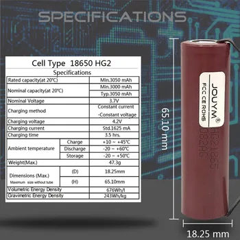 3.7 V HG2 18650 Baterie 18650 3000mAh HG2 3.6 V 20A Putere Mare de Descărcare de gestiune Li-ion de Mare Curent Baterie pentru șurubelniță + DIY Nichel
