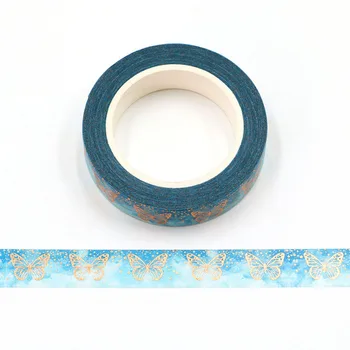 1 BUC 10MM*10M Folie Fluture Albastru washi bandă de Mascare Benzi Decorative Autocolante DIY Papetărie, Rechizite Școlare