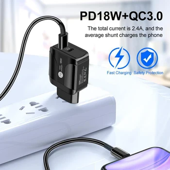 PD3.0 Încărcător USB 18W 3A Quik Încărcare 3.0 Încărcător de Telefon Mobil Pentru iPhone 12 Samsung Xiaomi Repede Perete UE/SUA/marea BRITANIE Plug