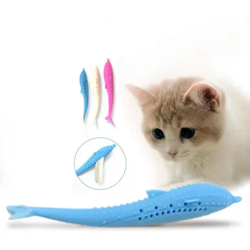 Cat Periuta De Dinti Cu Menta Pește Cu Catnip Silicon Molar Stick De Curatare A Dintilor Jucărie Animale De Companie Ingrijire Dentara De Spălat Perie De Dinti Pentru Pisici