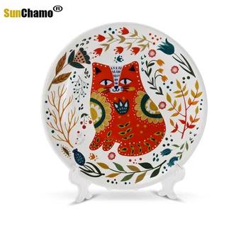 Ceramică Farfurii Japonez de Mână-pictat Desene animate Pisica Placa Creative, pline de culoare de uz Casnic Vase, Vesela Tacamuri Decor Acasă