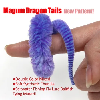 Wifreo 10BUC Bicolor Magnum Coadă de Dragon Wiggle Cozi Știucă Sărată Streamer Capul de Oțel Fly Tying Material Dublu Culoare, Marime L