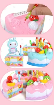 37pcs Bucătărie Jucării Tort Alimente DIY Pretinde Joc Fructe de Tăiere Ziua Jucarii pentru Copii de Plastic Educative copii Copii Cadouri