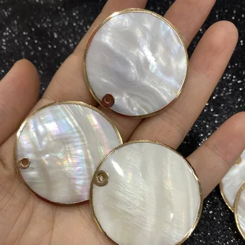 Coajă naturale Pandantive Rotund Alb Seashell Farmec Felii pentru a Face Bijuterii Cercei Colier Bratara Accesorii Ambarcațiuni DIY