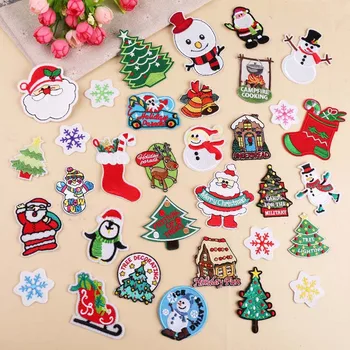 1buc Crăciun Broderie Patch-uri de Fier-Pe Patch-uri pentru Haine DIY Autocolante Decorative Aplici haine pentru copii Accesorii