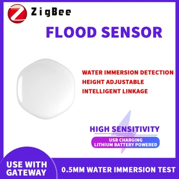 Cele mai noi Tuya ZigBee Apă Senzor Detector de Scurgeri de Apa din Inundații de Alarmă de Scurgere Suport Zigbee Gateway-ul Smartthings de Viață Inteligentă APP