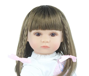 60cm Noua Fata Silicon Moale Renăscut Baby Doll Pentru Gir Parul Lung de Printesa pentru Copii Copilul Cadou de Ziua mea Casă de Joacă de Culcare Jucarie