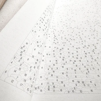 CHENISTORY Portocaliu Frunze de Pictură în Ulei De Numere Manual 40x50cm Încadrată Decorațiuni interioare Vopsea pe bază de Acril Trage de Artă Digitală Vopsele