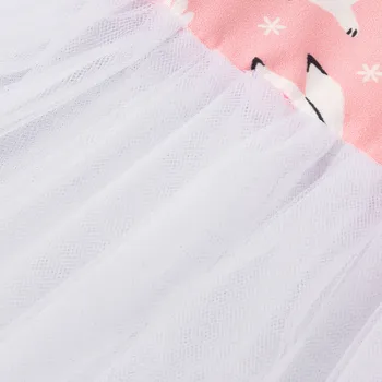 (6M-4T) Copiii fără mâneci iepure bowknot print mesh despicare rochie de rochie de printesa pentru Copii Nou Haine pentru Copii