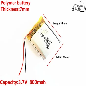 Litru de energie a bateriei Bun Qulity 3.7 V,800mAH 703035 Polimer litiu-ion / Li-ion pentru tablet pc-ul BĂNCII,GPS,mp3,mp4
