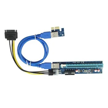 U40 009S 4PIN + 6PINI PCIE 1X La 16X placa Video Cablu de Extensie Placa de baza Cu un Cablu Usb Pentru Xp / Win 7 / 8 / 10