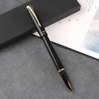 Eroul 7025 metal stilouri fountain pen stilou cu cerneală neagră aur cadou transport GRATUIT