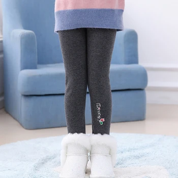 Fete Jambiere Pentru Copii De Înaltă Calitate Velet Cald Gros Toamna Iarna Pantaloni Fetita Haine Copii Coreeni Flori De Imprimare Pantaloni