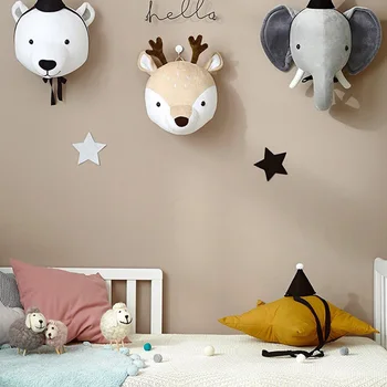 Stil Nordic Umplute Cap De Animal, Animal Papusa Casa Decor Jucărie Drăguț Decorare Perete Realiste Amuzant Tipărite Dormitor Copii Creative