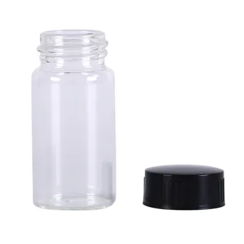 Sticlă transparentă Cu Negru, Capac cu filet 20ml Clar Laborator, Flacoane de Sticlă Flacoane de Containere Proba de Lichid Flacoane de Sticlă
