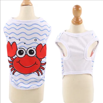 Haine De Câine De Desene Animate Drăguț De Fructe Crab Tipărite Vestă De Vară Respirabil De Imprimare T-Shirt Pisica De Companie Bumbac T-Shirt Pug Îmbrăcăminte Costume