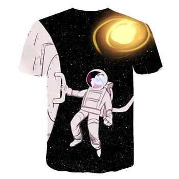Imprimare 3D Astronauți Spațiu tricou Cool Boy Harajuku Girls Fashion Scurte T-shirt Streetwear Haine pentru Copii Bluze Adolescente Tee