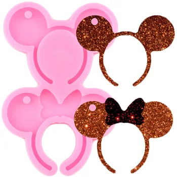 Disney Mickey Mouse Bentita Cap Arcuri Breloc Rasina De Silicon Mucegai Prajitura Tort Fondant Instrumente De Decorare Bomboane De Ciocolată Matrite