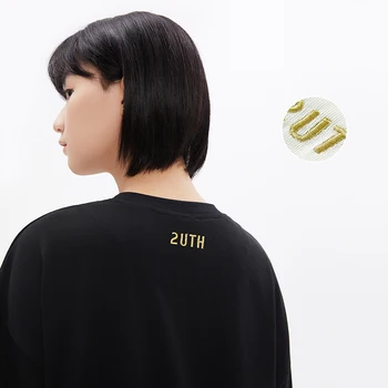 Toyouth Femei Teuri 2021 Vara cu Maneci Scurte Rotund Gat Moda T-shirt Animal Print Timbru de Aur Stil Japonez Topuri