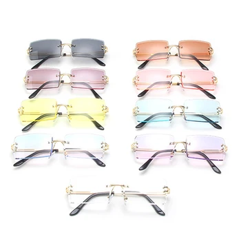 Zilead ochelari de Soare Retro Moda pentru Femei fără ramă Gradient de Ochelari de Soare Nuante de Tăiere Obiectiv Doamnelor Fara rama Ochelari de vedere Gafas de sol