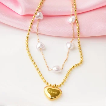 Otel Inoxidabil 316L Noua Moda Bijuterii Minimalism Inima Forma de Perla Sculptură Farmec de Dragoste Lanț Anklet Pentru Femei Tobilleras