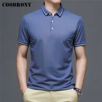 COODRONY Brand de Primăvară-Vară de Înaltă Calitate Business Casual cu Maneci Scurte Polo-Shirt Men Pure Bumbac de Culoare de Top Rece Îmbrăcăminte C5178S
