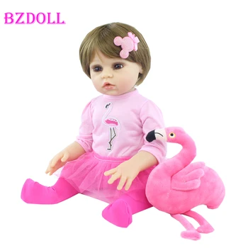 48cm Plin de Silicon Renăscut Baby Doll Jucării Realiste Moale 19 inch Vinil Corp Copii Princess Cadou de Ziua Fetele Bonecas Baie Jucărie