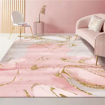 Modern Nordic Mare Covor Camera de zi Imprimare 3D Aur Roz Abstracte Colorate Pentru Bucatarie Dormitor Zonă de Covor Personalizat Acasă Mat