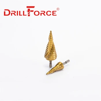Drillforce M2 M35 TiALN Pas Burghiu HSSCO Cobalt Con de prindere Hexagonal burghie Set de scule Gaura de Tăiere Pentru Metal din Oțel Inoxidabil