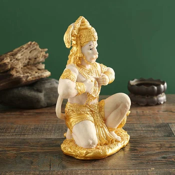 Aur Hanuman Statuie Indian Domnul Sculptura India Figurina de Colectie Idol Murti Pooja Sculptura pentru Decor Ornament